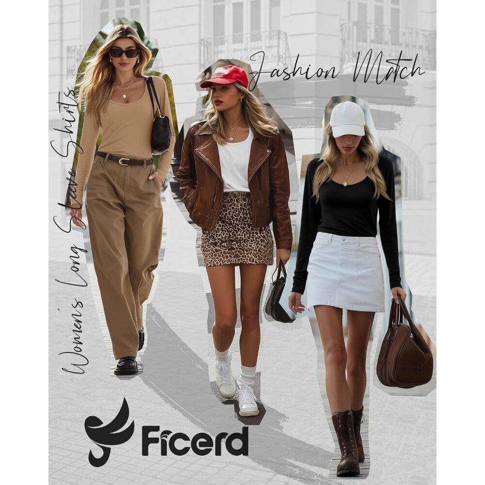 Women's Long Sleeve Basic Tops 3 Pack Solid Fabri… - image 4